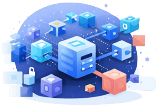 Web3 and blockchain solutions illustration